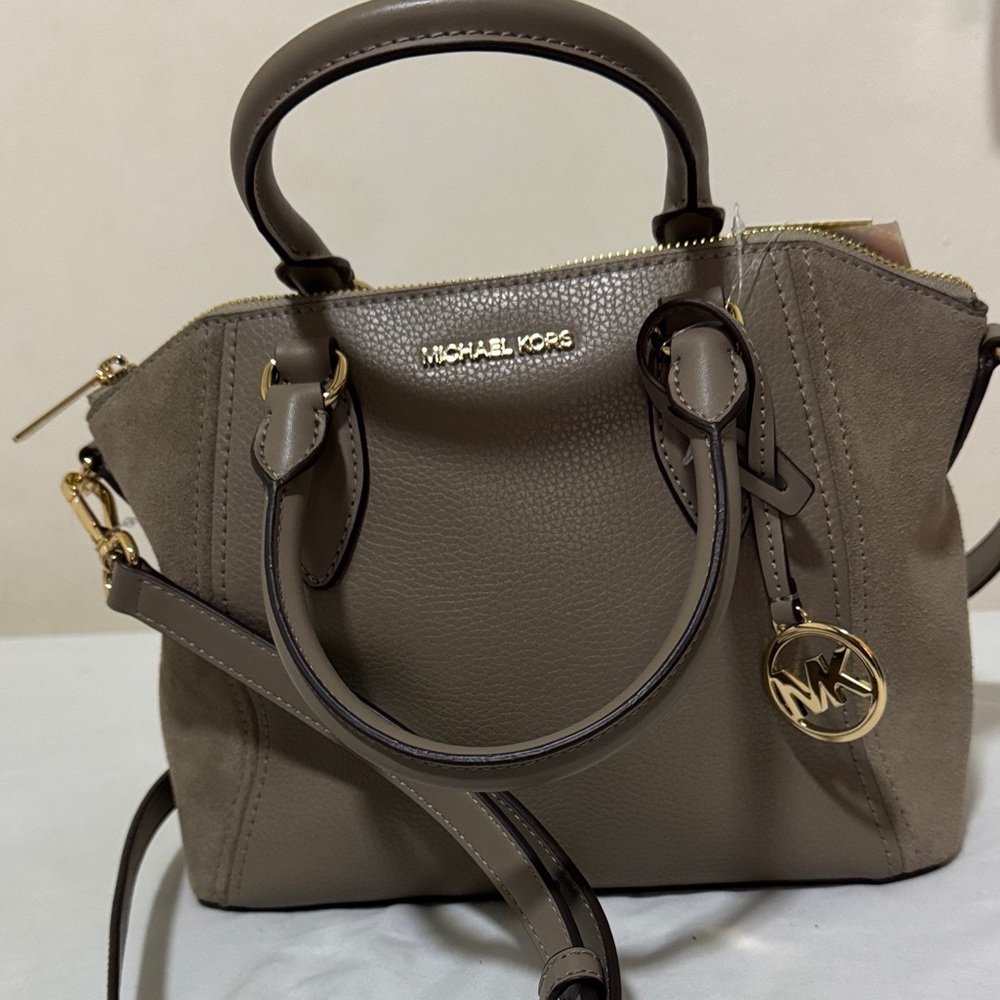 Michael Kors Brown Satchel with Gold Accents